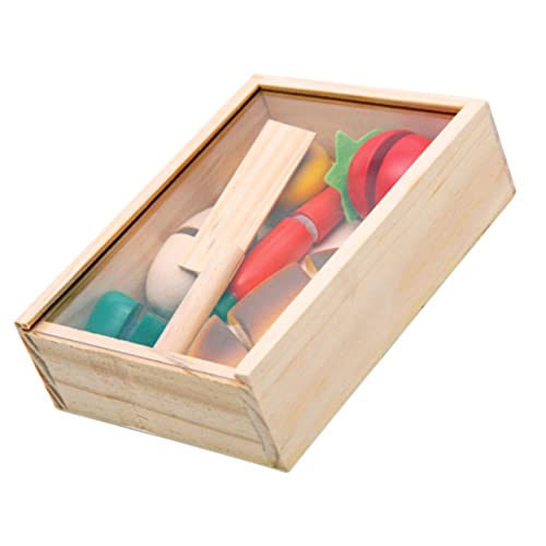WOONEKY 1 Satz Holz Früchte Schneide für Teiliges Lernspielzeug für Kleinkinder Rollenspiel der Spielküche Fördert Früchteerkennung und Motorische Fähigkeiten von WOONEKY