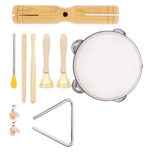 WOONEKY 1 Satz Holz Musikinstrumenten für Kleinkinder Teiliges Schlagzeugspielzeug für Vorschulkinder Sicheres Lernspielzeug für Jungen und Mädchen für Musikalische Früherziehung von WOONEKY