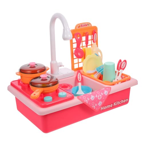 WOONEKY 1 Satz Küchenspüle Set Elektrische Spülmaschine für Wasserfluss Kunststoff ohne Batterie Rosa für Rollenspiele und Kreative WOONEKY 1 Satz Küchenspüle Set Elektrische Spülmaschine für Wasserfluss Kunststoff ohne Batterie Rosa für Rollenspiele und Kreative von WOONEKY