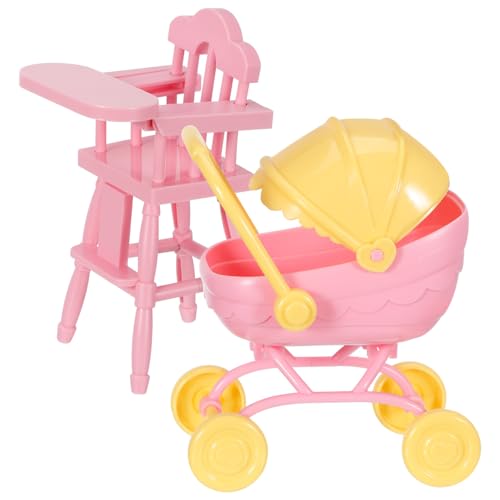 WOONEKY 1 Satz Mini Kinderwagen Hochstuhl und Kinderwagen für Puppen Realistisches Design aus Robustem Abs Vielseitige Spielmöglichkeiten für Rollenspiele und Kreativität WOONEKY 1 Satz Mini Kinderwagen Hochstuhl und Kinderwagen für Puppen Realistisches Design aus Robustem Abs Vielseitige Spielmöglichkeiten für Rollenspiele und Kreativität von WOONEKY