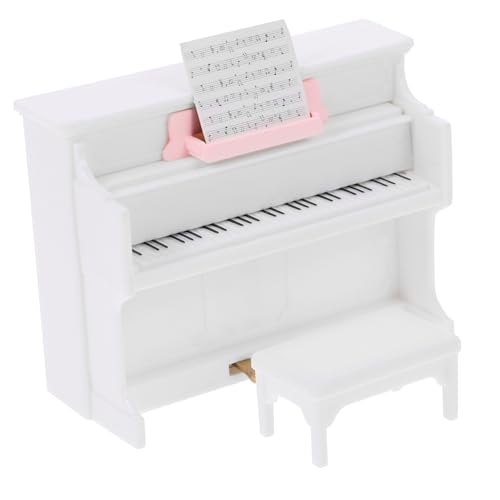 WOONEKY 1 Satz Mini Klavier Modell für Puppenhaus Weißes Klavier mit Hocker Vintage Musikinstrument für DIY Puppenhaus Dekoration und Fotografie Realistisches Zubehör für Miniatur Szenen WOONEKY 1 Satz Mini Klavier Modell für Puppenhaus Weißes Klavier mit Hocker Vintage Musikinstrument für DIY Puppenhaus Dekoration und Fotografie Realistisches Zubehör für Miniatur Szenen von WOONEKY