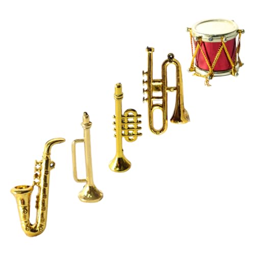 WOONEKY 1 Satz Miniatur Modell Eines Klassischen Musikinstruments aus Kunststoff für Puppenhaus Dekoration und Miniatur Landschaften Saxophon Trompete Schlagzeug und Mehr von WOONEKY