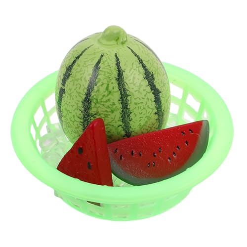 WOONEKY 1 Satz Miniatur Modell Wassermelone Künstliche Früchte für Puppenhaus Fotorequisiten Tischdekoration Realistische Deko für Sommerpartys und Kreative Spiele von WOONEKY