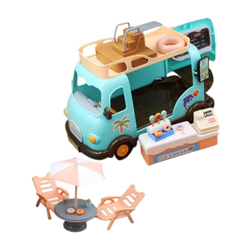 WOONEKY 1 Satz Miniatur Puppenhaus Eiswagen Spielset mit Faltbarem Strandstuhl und Realistischen Lebensmittelaccessoires für Rollenspiele und Heimdekoration von Kindern WOONEKY 1 Satz Miniatur Puppenhaus Eiswagen Spielset mit Faltbarem Strandstuhl und Realistischen Lebensmittelaccessoires für Rollenspiele und Heimdekoration von Kindern von WOONEKY