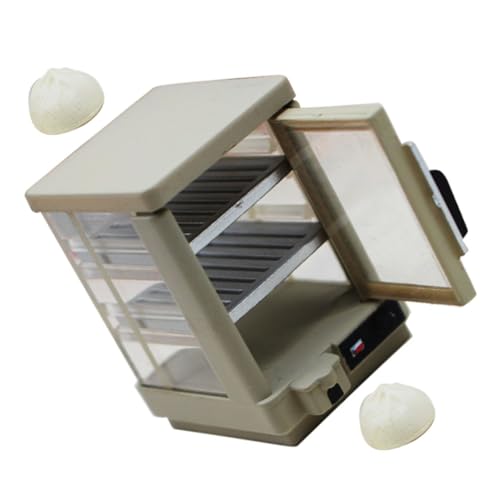 WOONEKY 1 Satz Miniaturisierter Isolierter Schrank für Puppenhäuser mit Vitrine und Brötchen Dekoration für Mini Möbel im Wohnzimmer oder Esszimmer WOONEKY 1 Satz Miniaturisierter Isolierter Schrank für Puppenhäuser mit Vitrine und Brötchen Dekoration für Mini Möbel im Wohnzimmer oder Esszimmer von WOONEKY