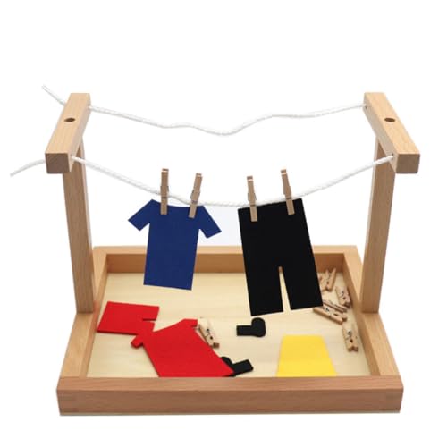 WOONEKY 1 Satz Montessori Holzspielzeug Bunte Lernspielzeuge für Interaktives Eltern Junge Mädchen Selbstpflegefähigkeiten für Geburtstagsgeschenke von WOONEKY