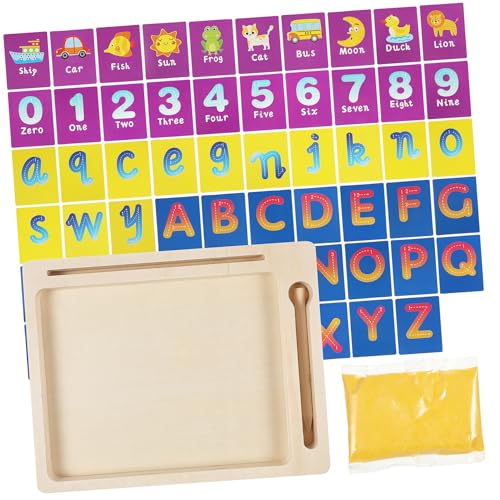 WOONEKY 1 Satz Montessori Sand Schreibtablett Schreibübungs Kit für Sicheres Holzspielzeug zur Buchstabenbildung und Erkennung für Vorschule und Klassenzimmer WOONEKY 1 Satz Montessori Sand Schreibtablett Schreibübungs Kit für Sicheres Holzspielzeug zur Buchstabenbildung und Erkennung für Vorschule und Klassenzimmer von WOONEKY