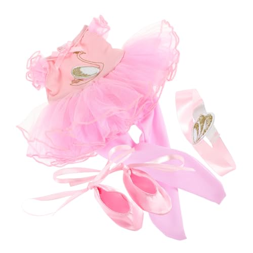 WOONEKY Ballerina Tanzkleid für Puppen 14 Zoll mit Ballettrock und Stirnband Puppen Ballett Outfit für Prinzessinnen für Rollenspiele und Tanzvorführungen von WOONEKY