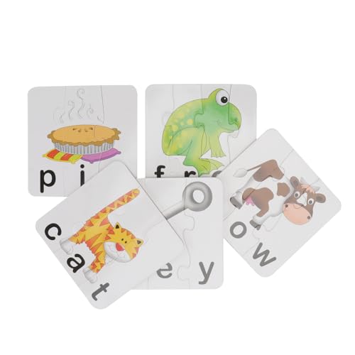 WOONEKY Bildungskarten 1 Satz Puzzle Wörter Rätsel Kleinkind Karte Verpackt Puzzle Für Kleinkinder von WOONEKY