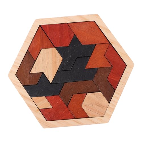 WOONEKY 1 Satz Puzzle-Bausteine Kinderspielzeug Tangram Logikspielzeug Geduld Lernspielzeug Rätsel zum frühen Lernen hölzern Blöcke nervenaufreibend Umweltfreundliche Farbe auf Wasserbasis von WOONEKY