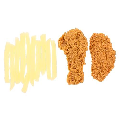 WOONEKY 1 Satz Simulation Hähnchen und Pommes Frites Spielzeug für Kinder kinderspielzeug gebratenes Huhn Essensmodell Spielen Pommes frittes Modelle Lebensmitteldekoration PVC Cosplay von WOONEKY