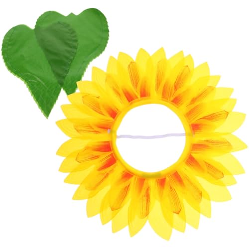 WOONEKY 1 Satz Sonnenblumen Kopfbedeckung mit Grünen Blatthandschuhen Lustiges Kostümzubehör für Karneval Partys und Auftritte Leicht und Bequem aus Strapazierfähigem Gefertigt WOONEKY 1 Satz Sonnenblumen Kopfbedeckung mit Grünen Blatthandschuhen Lustiges Kostümzubehör für Karneval Partys und Auftritte Leicht und Bequem aus Strapazierfähigem Gefertigt von WOONEKY
