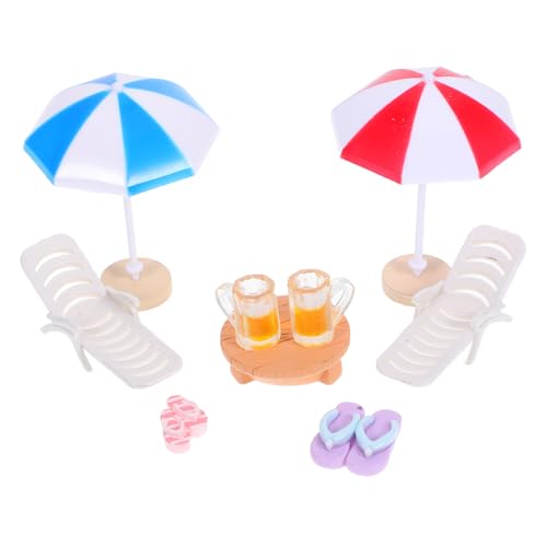 WOONEKY 1 Satz Strandmöbel Puppenhaus Deko Teilig mit Stühlen Becher Slipper für DIY Strand Szenen im Garten und Puppenhausgestaltung WOONEKY 1 Satz Strandmöbel Puppenhaus Deko Teilig mit Stühlen Becher Slipper für DIY Strand Szenen im Garten und Puppenhausgestaltung von WOONEKY