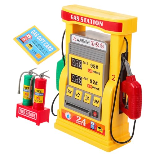 WOONEKY 1 Satz Tankstellen Spielzeugmodell mit und Zählfunktion DIY Gas Station Simulation für Pädagogisches Interaktive mit Dualer Zapfsäule aus Hochwertigem für Sandkasten und Kreative von WOONEKY