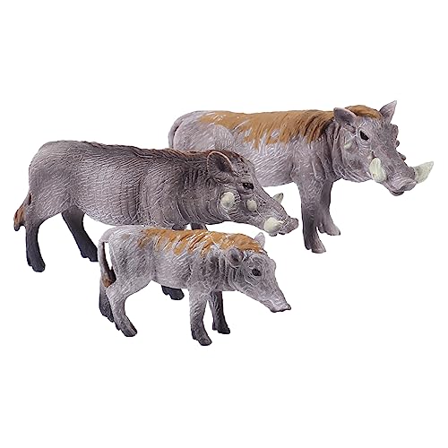 WOONEKY Lebensechtes Wildschwein Modell 3 Stück Kleiner Bauernhof Tierfiguren Spielzeug für Kinder Dekoration und Mikrolandschaftsgestaltung von WOONEKY
