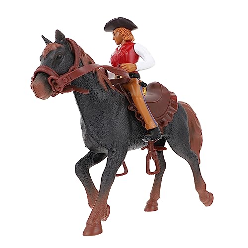 WOONEKY 1 Satz Western-Cowboy-Modell Sandkasten Pferdestall Spielset Desktop-Pferd-Modell Minifiguren Plastikpferde Puzzle-Spielzeug Desktop-cowbaoy-skulptur Schreibtisch Zubehör Abs Kind von WOONEKY
