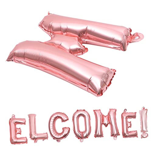 WOONEKY 1 Satz Willkommensballons Folienballons für Schulanfang Dekoration für Willkommenspartys Indoor und Outdoor Roségold Einschulung und Schulkind Dekoration von WOONEKY