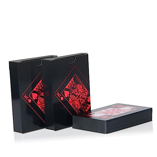 WOONEKY 1 Satz Kartenspielen Playing Cards Plastic pokerkarten Poker Deck Poker Sets Kinderanzüge drucken Unterhaltung wasserdichte Spielkarten Erwachsener einstellen Schach rot von WOONEKY