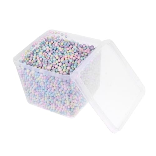 WOONEKY 1 Schachtel DIY Bunte Schaumperlen Farbige Füllkugeln für Basteln Geschenkbox Füllmaterial Styroporkügelchen für Party Dekoration Kinderhandwerk von WOONEKY
