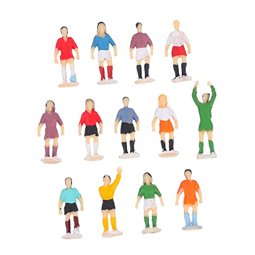 WOONEKY 1 Set/13 Stücke Fußball Player Figurine Set Fußball Figur Für Indoor Dekoration Sand Tabelle Simulierte Charakter von WOONEKY