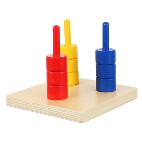 WOONEKY 1 Set Intelligenzspielzeug Stapelturm Lernspielzeug Kognitionsspielzeug Kognitives Frühlernspielzeug Bildungsspielzeug Säulenspielzeug Holzsäulenspielzeug Kinderspielzeug von WOONEKY