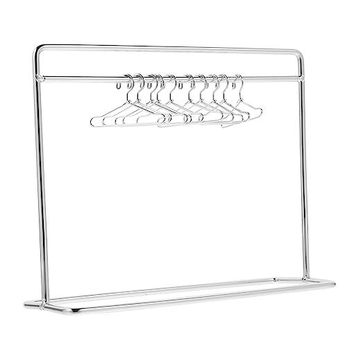WOONEKY 1 Set Mini Kleiderbügel, Wäscheständer, Puppenkleiderständer, Puppenkleiderbügel Und Ständer, Puppenkleiderbügel, Puppenbedarf, Puppenkleiderhalter, Puppenkleiderständer, von WOONEKY