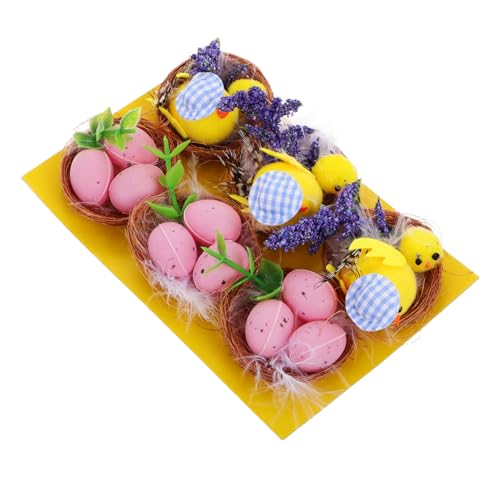 WOONEKY 6er-set Bezaubernde Osterfiguren Nest Basteldeko Für Die Heimdekoration Osterparty-dekorationen von WOONEKY
