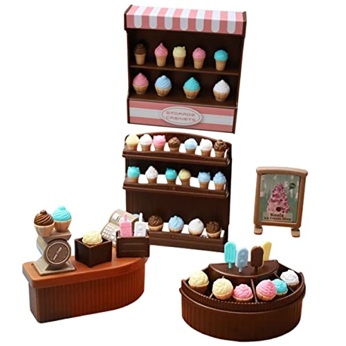 WOONEKY 1 Set Puppenbedarf Puppenzubehör Zartes Miniaturspielzeug Mini Eistheke Kinder Mini Hausdekor Mini Hauszubehör Kinder Mini Eisladenmodelle Miniaturmodell von WOONEKY