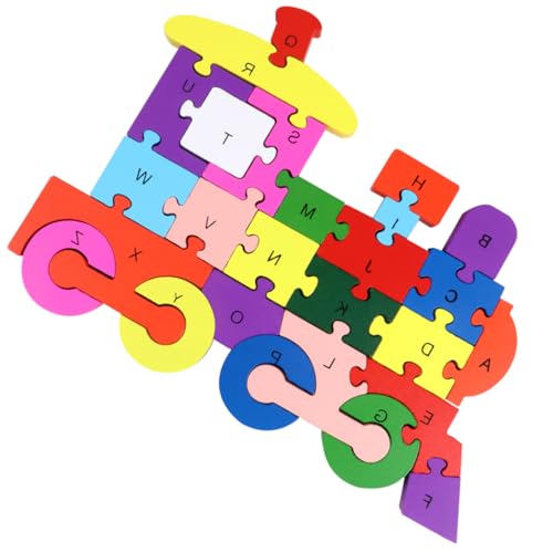 WOONEKY 1 Stück 26 Puzzle-Spielzeug aus Holz Kinderspielzeug Kinder rätseln Puzzle-Puzzle Puzzlematte Spielset aus Holz Bausteinspielzeug Puzzle-Spielzeug für Kinder dreidimensional Blöcke von WOONEKY