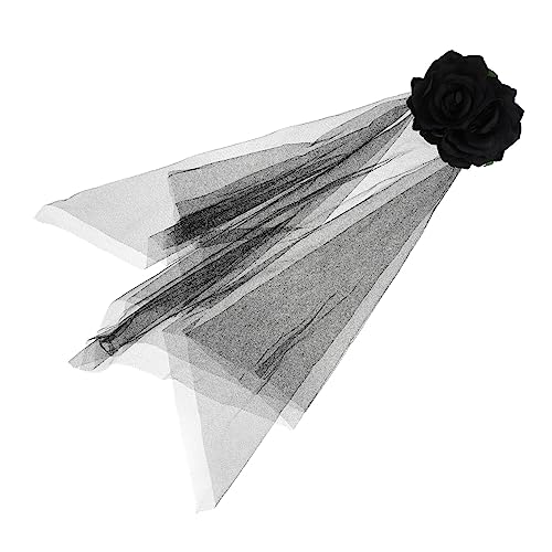WOONEKY 1 Stück Halloween Schwarz Haarschmuck Einteiliges Netz Schleier Haarpin für Kostüm Chic Cosplay Headdress für Feste und Feiern WOONEKY 1 Stück Halloween Schwarz Haarschmuck Einteiliges Netz Schleier Haarpin für Kostüm Chic Cosplay Headdress für Feste und Feiern von WOONEKY