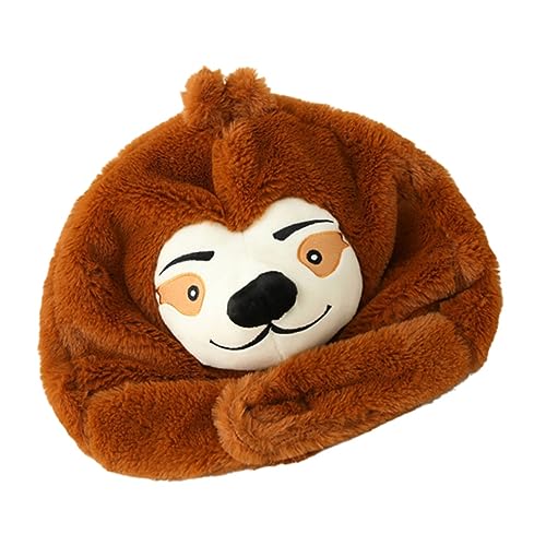 WOONEKY 1 Stück Lustiger Sloth Hut Plüschige Dicke und Gemütliche Tiermütze für Karneval Rollenspiel Musikfestivals und Partys Hübsches Accessoire für von WOONEKY