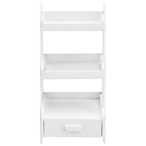WOONEKY 1 Stück Miniatur Möbelmodell Weißes Regal für Puppenhaus Dekoration Tragbar Robustem für DIY Landschaften Wohnaccessoire von WOONEKY