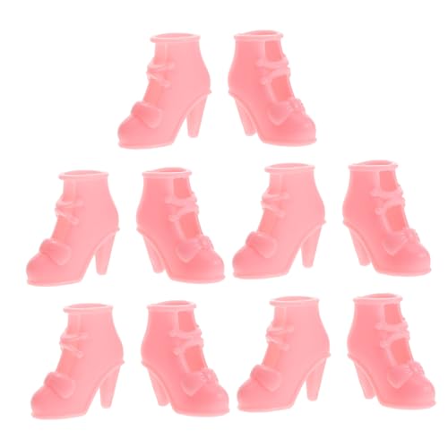 WOONEKY 10 Paare Miniaturisierte High Heels für Puppen Teiliges für Große Puppen Stilvolle Accessoires Einzigartiges Design für Kreative Outfits von WOONEKY