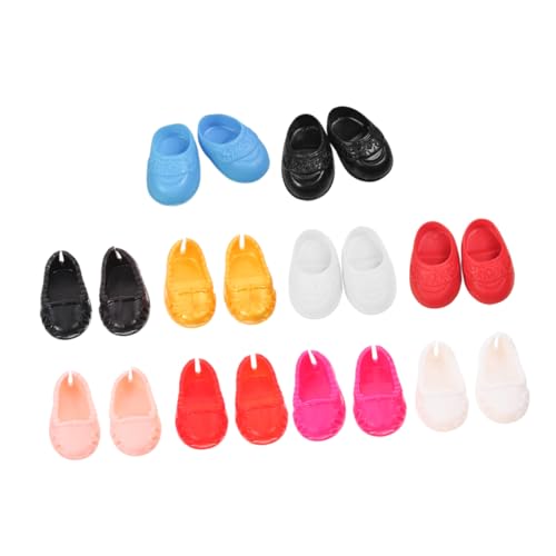 WOONEKY 10 Paare Schuhe für Puppen Dekorative Flache Schuhe für Puppenoutfits und Dekoration WOONEKY 10 Paare Schuhe für Puppen Dekorative Flache Schuhe für Puppenoutfits und Dekoration von WOONEKY