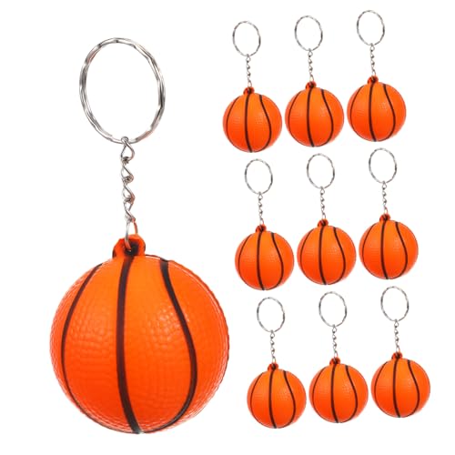 WOONEKY 10 Stück Basketball Schlüsselanhänger Teiliges Kreatives Mini Basketball Souvenir für Spieler und Sportbegeisterte Orange Schlüsselanhänger für Jungen und Teampartner von WOONEKY