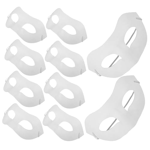 WOONEKY 10 Stück Blanko Papiermasken Zum Basteln DIY Masken Für Maskerade Cosplay Party Unbemalt Weiße Kunstmasken Zum Bemalen Für Kinder Und Erwachsene von WOONEKY
