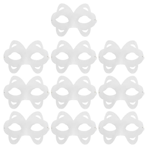 WOONEKY 10 Stück Diy Handgemalte Papiermasken Weiße Leere Masken für Karneval Cosplay und Bastelprojekte Kreative Bastelideen für Anlässe von WOONEKY