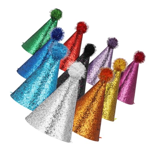 WOONEKY 10 Stück Glitzernde Geburtstagsfeierhüte für Wiederverwendbare Farbige Partyhüte für Feste Shower und Hochzeiten Fröhliche und Bequeme Kopfbedeckung WOONEKY 10 Stück Glitzernde Geburtstagsfeierhüte für Wiederverwendbare Farbige Partyhüte für Feste Shower und Hochzeiten Fröhliche und Bequeme Kopfbedeckung von WOONEKY