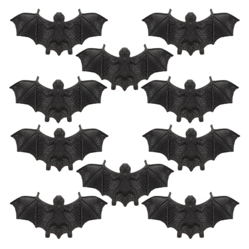 WOONEKY 10 Stücke Schwarz Halloween Fledermäuse Mini Dekorative Kunst Gefälschte Fledermaus Spielzeug für Streich Party Dekorationen WOONEKY 10 Stücke Schwarz Halloween Fledermäuse Mini Dekorative Kunst Gefälschte Fledermaus Spielzeug für Streich Party Dekorationen von WOONEKY