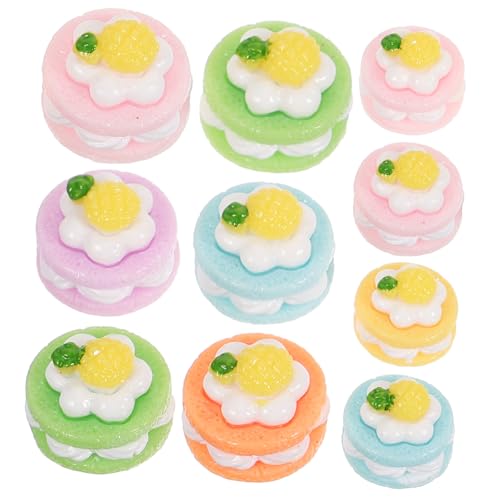 WOONEKY 10 Stück Kognitionsspielzeug Simulation Kuchenspielzeug Realistischer Kuchen Miniaturkuchen Künstliches Kuchenspielzeug Gefälschtes Dessert Simulierte Lebensmittelkuchenmodelle von WOONEKY