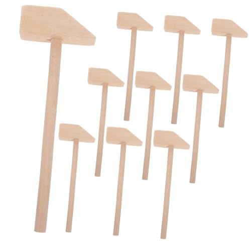 WOONEKY 10 Stück Mini Holzhammer für Teiliges Ergonomischer Griff Leicht und Tragbar für Bauklötze und Kreative Spiele Sicher und Kinderfreundlich von WOONEKY