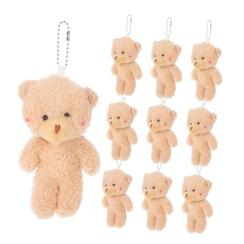 WOONEKY 10 Stück Mini Plüschbär Schlüsselanhänger Weicher Kuscheliger Anhänger Niedliches Stofftier für Taschen Rucksäcke Schlüsselbund Brauner mit Perlenkette Vielseitig und Tragbar WOONEKY 10 Stück Mini Plüschbär Schlüsselanhänger Weicher Kuscheliger Anhänger Niedliches Stofftier für Taschen Rucksäcke Schlüsselbund Brauner mit Perlenkette Vielseitig und Tragbar von WOONEKY