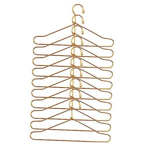 WOONEKY 10 Stück Mini Puppenbügel, Mini Kleiderbügel, Metallbügel, Puppenhauszubehör, Mini Kleiderbügel, Hemdbügel Aus Metall, Mini Kleiderbügel Für Babykleidung, Puppenhaus Kleiderbügel von WOONEKY