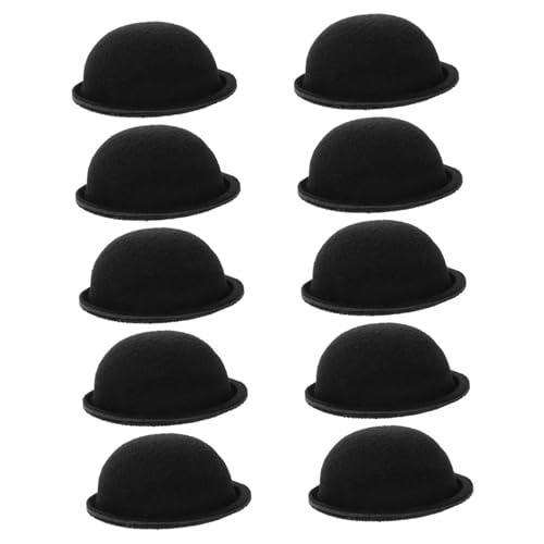 WOONEKY 10 Stück Miniatur Hüte für DIY Bastelprojekte Runde Hüte für Schneemann Dekorationen Puppenzubehör Kreative Bastelideen und Festtagsdekorationen von WOONEKY