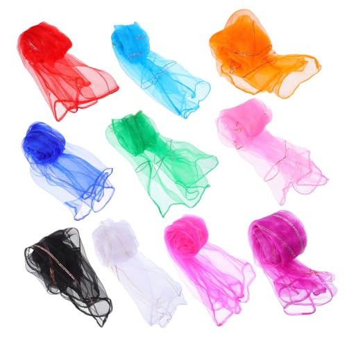 WOONEKY 10 Stück Tanzschals aus Chiffon Weiche Spieltücher für Kindergartenaufführungen Jonglieren und Kreative Kleinkinder und Kleine Tänzer WOONEKY 10 Stück Tanzschals aus Chiffon Weiche Spieltücher für Kindergartenaufführungen Jonglieren und Kreative Kleinkinder und Kleine Tänzer von WOONEKY