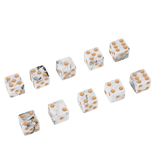 WOONEKY 10 Stück Teiliges Acryl Spielwürfel Zweifarbig mit Großen Punkten Abgerundeten Ecken Stabiles Gewicht für Familienpartys Tischspiele Camping Indoor Outdoor von WOONEKY