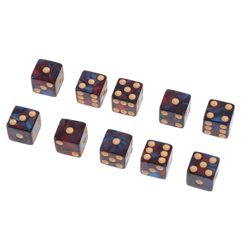 WOONEKY 10 Stück Teiliges Acryl Würfel Zweifarbig Rot Blau mit Großen Löchern Leichte Langlebige Spielwürfel für Bar Party Brettspiele und Pädagogische Spiele von WOONEKY