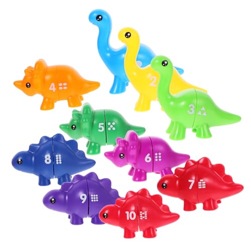 WOONEKY 10stücke Spielzeug Dinosaurier Zahlen Lernen Sortierung Pädagogisches Kinderspielzeug Dino Lernspielzeug Kleinkindspielzeug Cartoon-Spielzeug von WOONEKY
