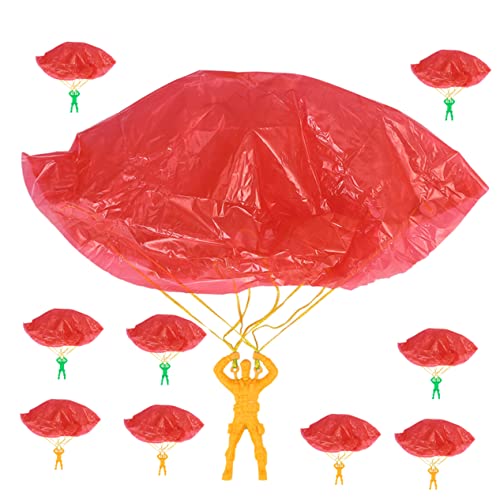 WOONEKY 10 Stück Teiliges Fallschirm für Handgeworfen Leicht und Sicher Langlebig mit Fallschirmfiguren Geeignet für Outdoor Wurfspiele und Geburtstagsfeiern Zufällige Zufällige Farbe von WOONEKY