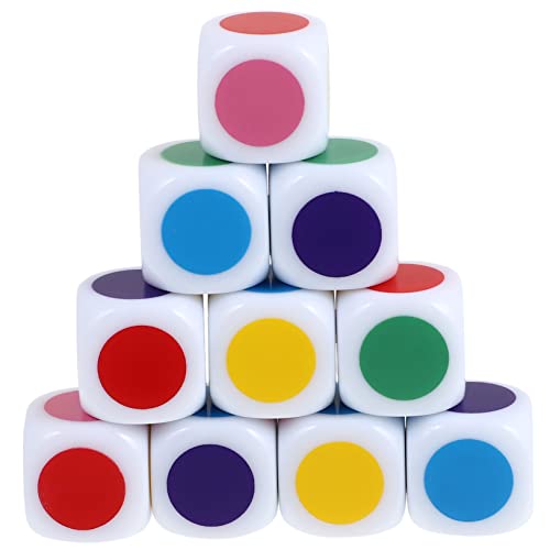 WOONEKY 10 Stück Teiliges Farbwürfel aus Pädagogische Zählwürfel für Farben Erkennen und Zählen Lernen Lernspielzeug für Vorschulkinder und Klassenzimmer von WOONEKY